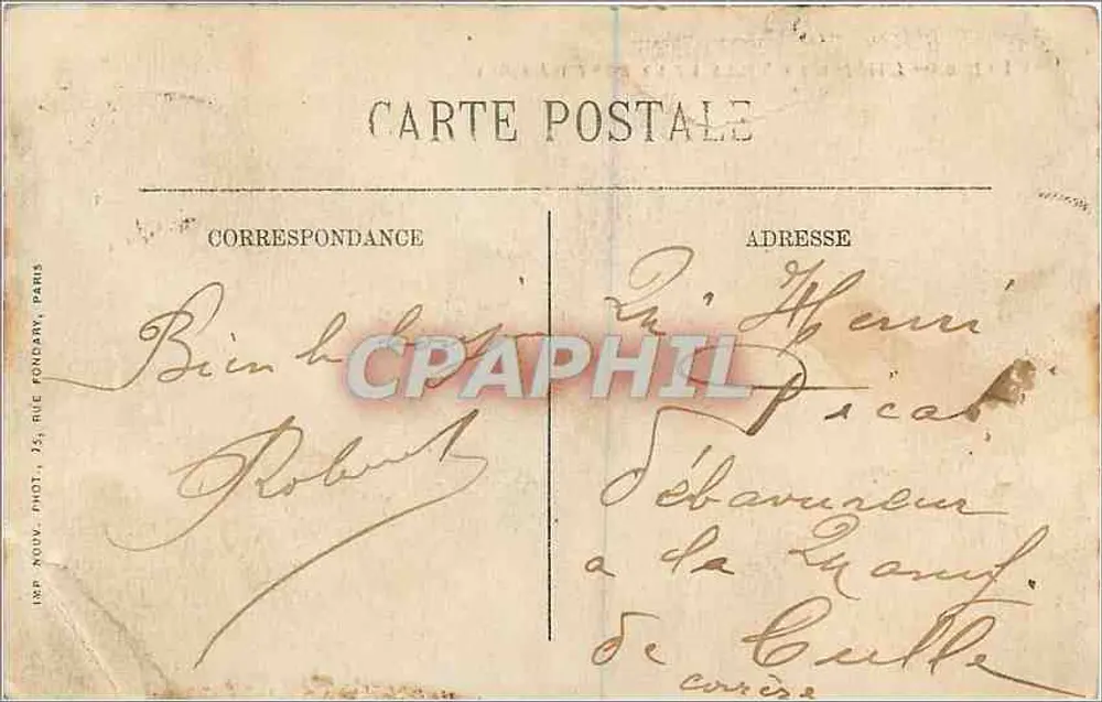 Paris — Rathaus und Pont d'Arcole — Verleger: ERP Nouv. Phot., 25, rue Fongaray, Paris - Rückseite