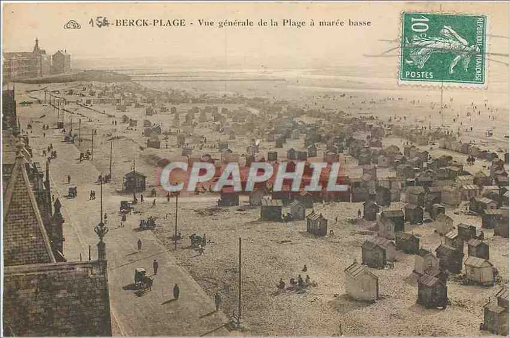Berck-Plage - Vista geral da Praia com maré baixa — editor não identificado, n° de série 158 - Frente