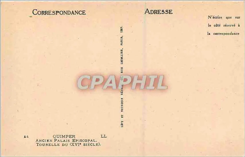 Torre do século XVI — Antigo Palácio Episcopal — Quimper - Verso