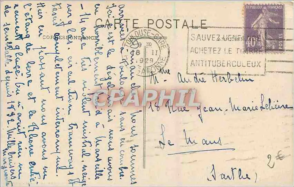 Carcassonne (Aude) — La Cité et les Deux-Ponts — Imprimerie Gabet - Verso