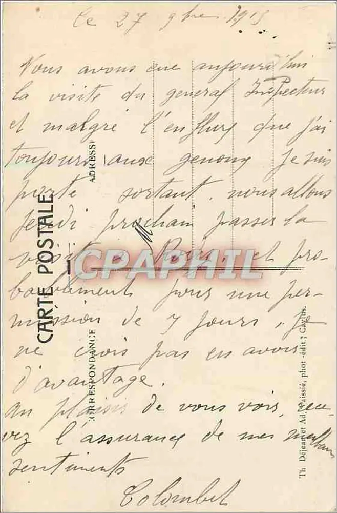 Villefranche-de-Rouergue - Église des Pénitents — CPA n°681, éditeur Th. Déjarvier, phot. Ad. Patisse, Carcassonne - Verso