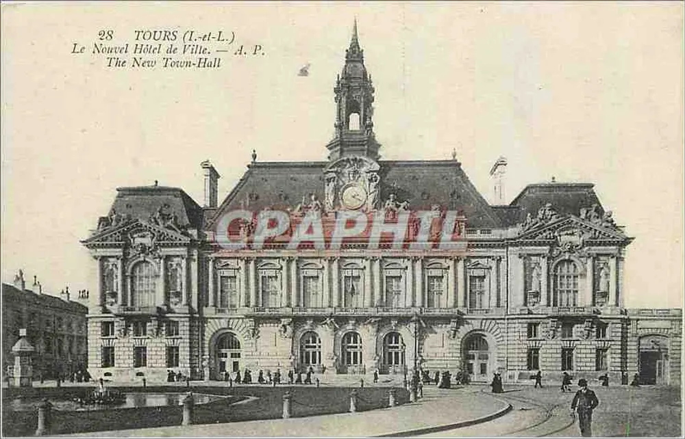 Tours (Loire) — Das Neue Rathaus — A.P. - Vorderseite