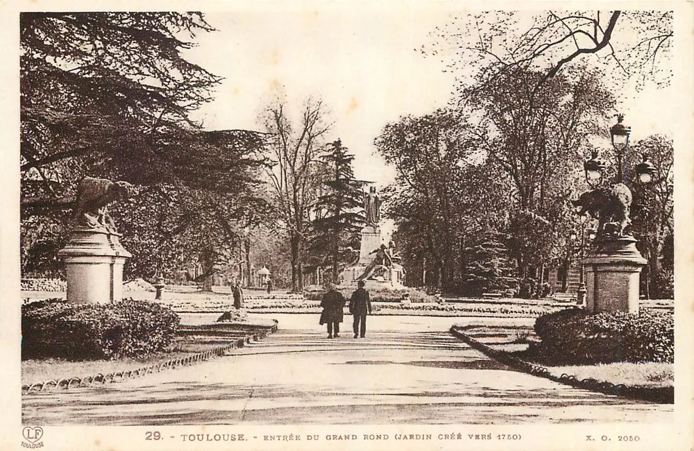 Toulouse - Entrée du Grand Rond (Jardin créé vers 1750) — Éditeur X.O. n° 2050 - Recto