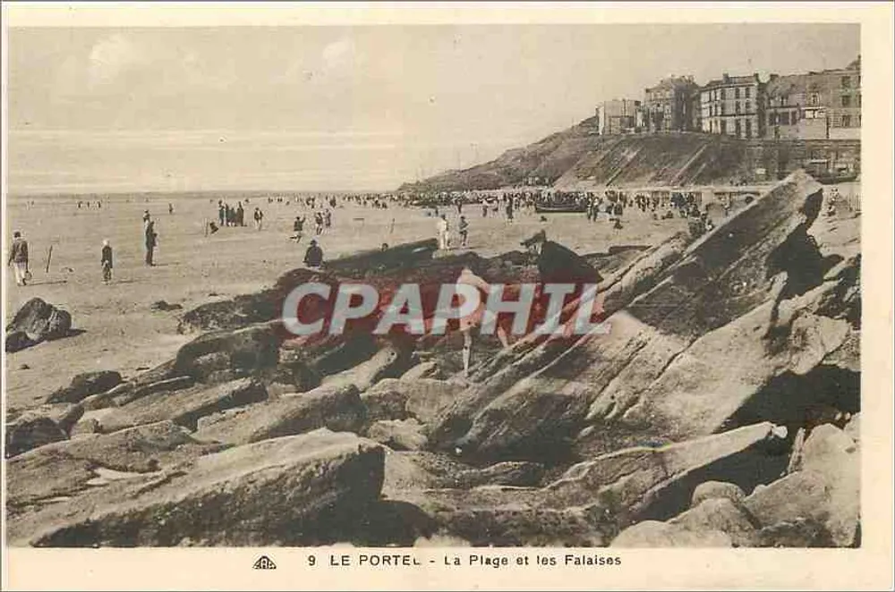 Le Portel - La Plage et les Falaises — éditeur Cité Alacienne des Arts Bi-dondéaniques, Strasbourg - Recto