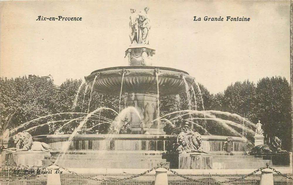 Aix-en-Provence — Die Große Fontaine — Verlag Paul Maurel, Seriennummer nicht sichtbar - Vorderseite
