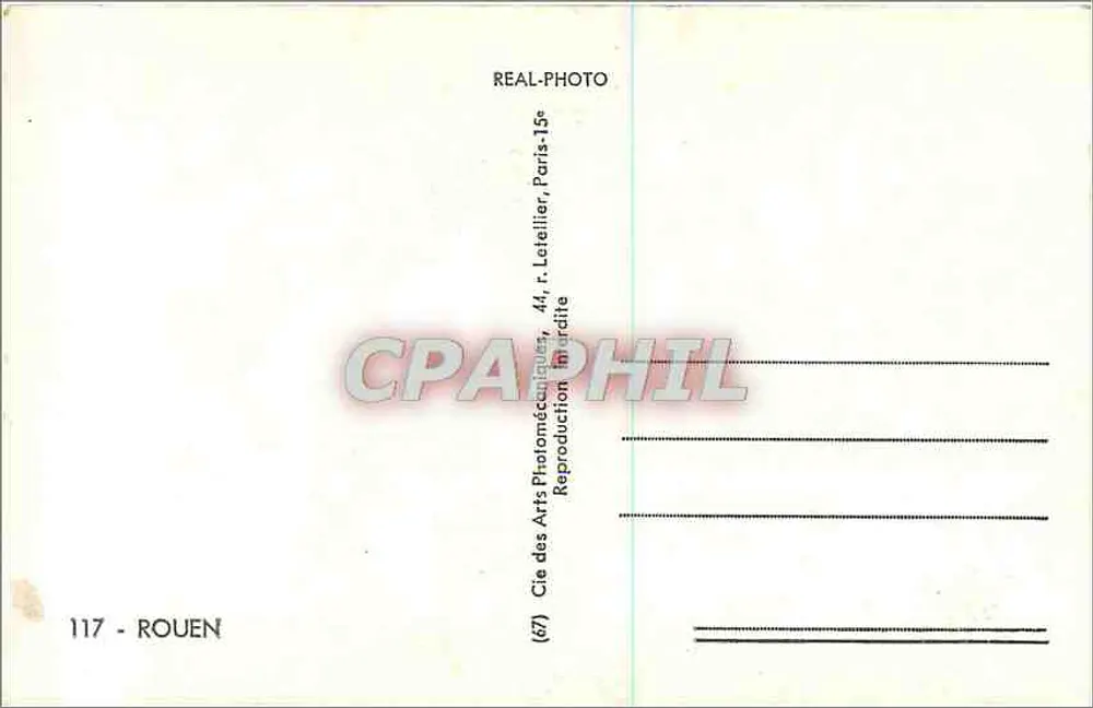 O Dia da Normandia — Rouen — editor REAL-PHOTO, n°117 - Verso