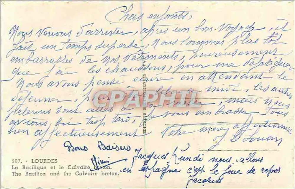 Lourdes — La Basilique et le Calvaire breton — Éditions Réunies PAIR - Verso