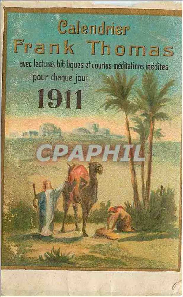 फ्रैंक थॉमस कैलेंडर — 1911 — बाइबल के अनुच्छेद और अद्वितीय छोटी भावनाओं के साथ — छापकर्ता अदृश्य - आगे