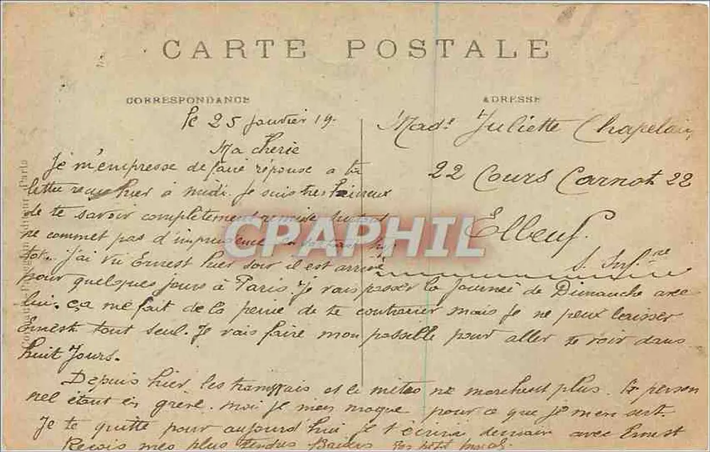 PARIS — Die Avenue des Champs-Élysées und der Arc de Triomphe — A.P. n°32 - Rückseite