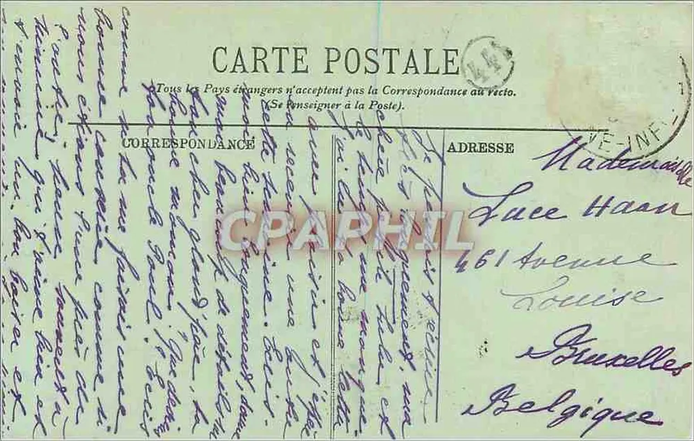 Le Havre — Plaza de la Bolsa y Subprefectura — LL. n°113 - Reverso
