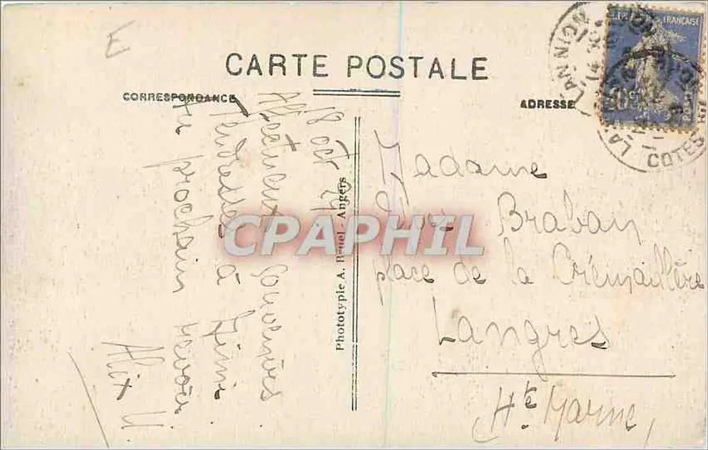 Os Rochos do Farol — Perros-Guirec (C.-du-N.) — Fototipia A. Paul, Angers - Verso