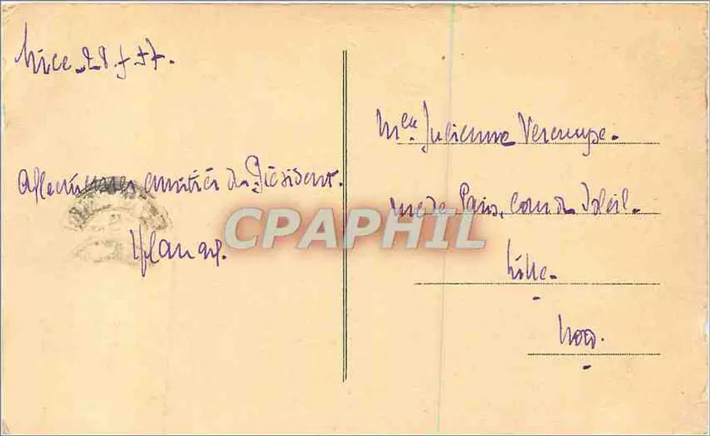 Nice — The Promenade des Anglais and the Palace of the Mediterranean — Publisher: C. P. M. (No. 23) - Back