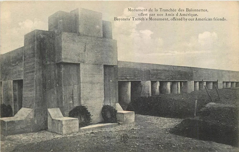 Monument der Baionetten-Schützengraben — von unseren Freunden Amerikas gespendet — Vérandum-Ausgabe - Vorderseite
