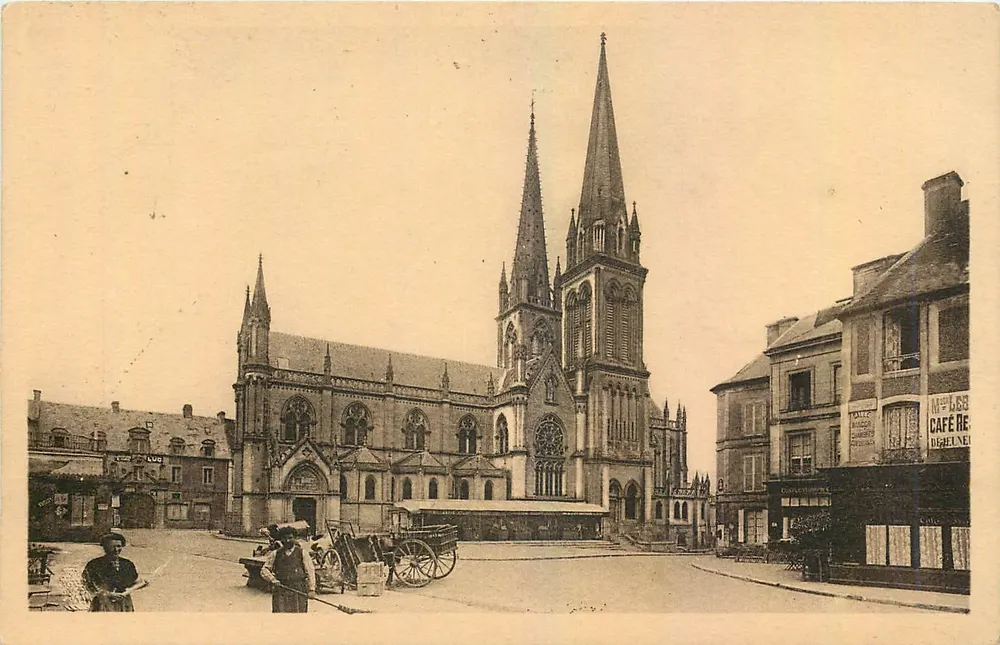 A Basílica e a Praça — Delivrande — A. Dubost, editor (Calvados) n°6 - Frente