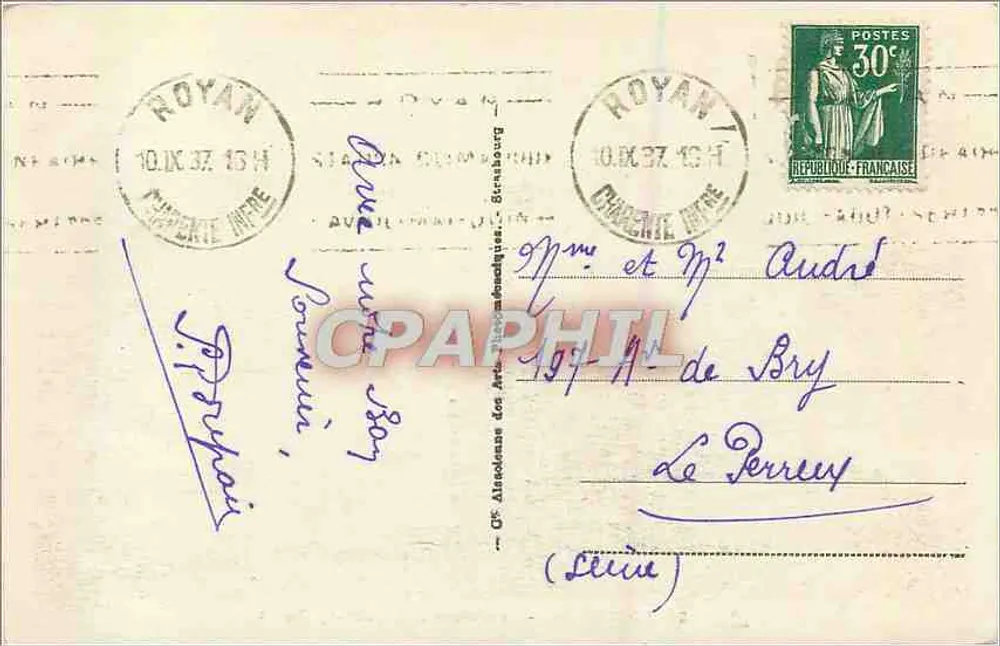 PONTAILLAC - La Conche und das Sporting-Casino — Vintage Postcard/Antike Ansichtskarte n°88 - Rückseite
