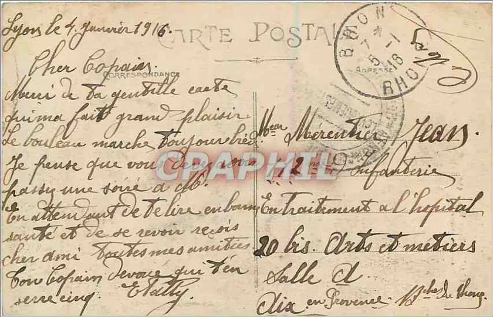 LYON – Torre Metálica de Fourvière — Carrère édit. n°36 - Verso