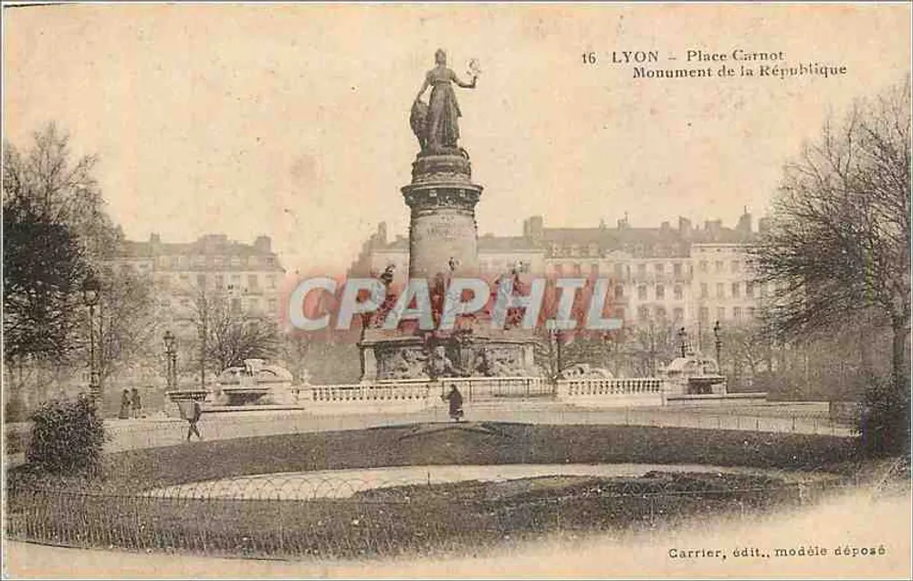 LYON - Praça Carnot - Monumento da República — Carrier, editor, modelo depositado - Frente