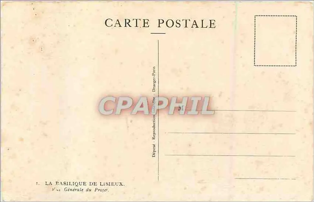 A Basílica de Lisieux — reprodução — Vauc Générale du Projet, n°1 - Verso
