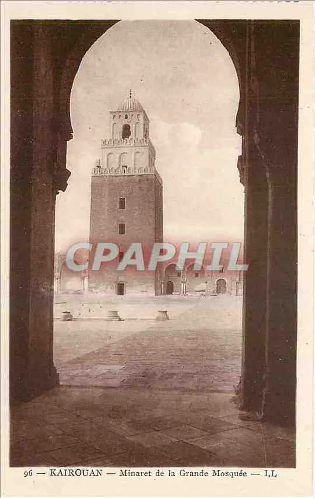 Kairouan — Minaret de la Grande Mosquée — LL, n° 96 - Recto