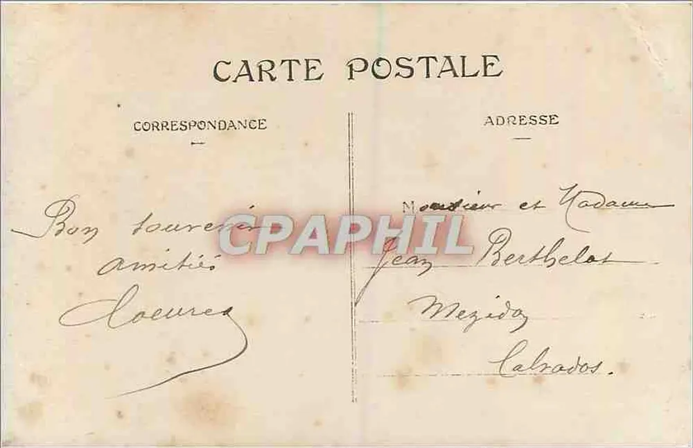 Flowers in an Envelope — Bonne Pêche — anonymous publisher, no. 768 - Back