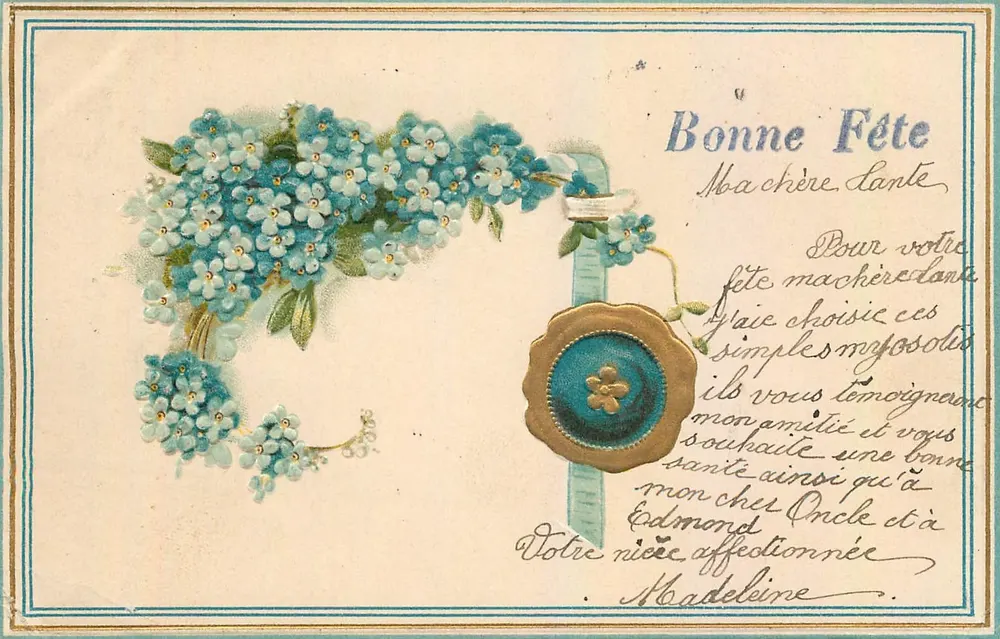 Blue Flowers — Happy Birthday — Publisher not visible, series number not legible - Front