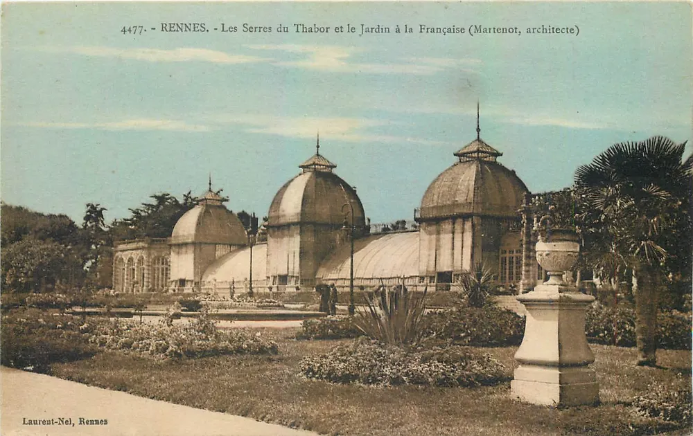 Rennes — Die Thabor-Gewächshäuser und der französische Garten (Martenenot, Architekt) - Vorderseite