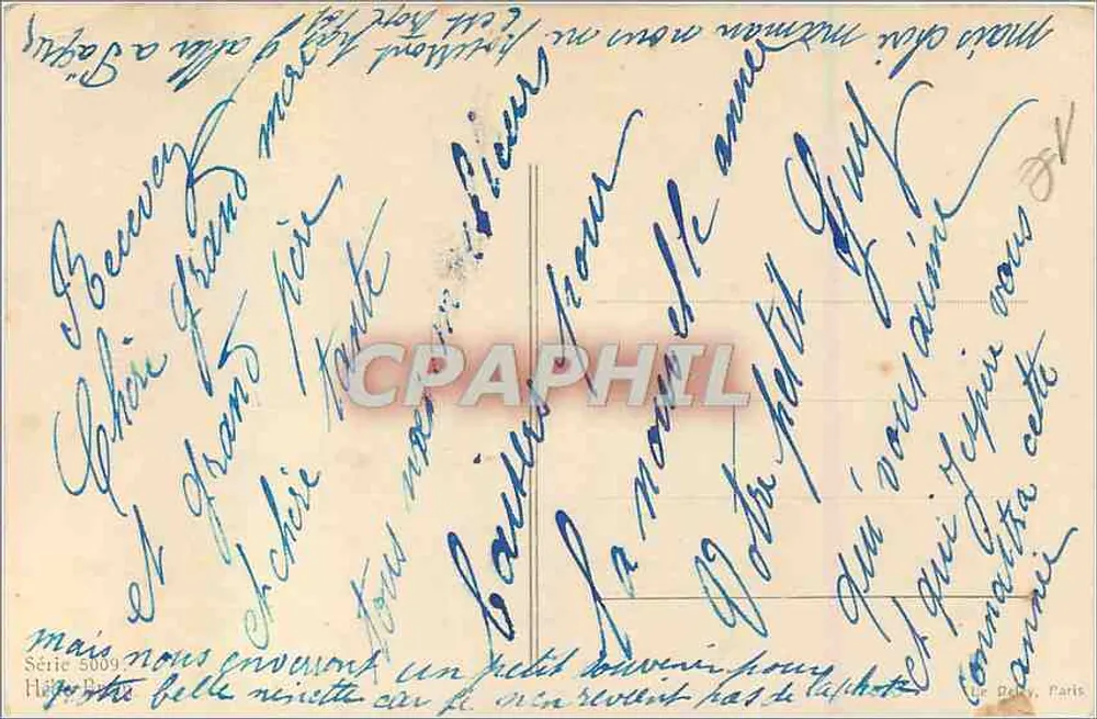 Dois crianças com um pombo — Série 5009 — Le Père, Paris - Verso