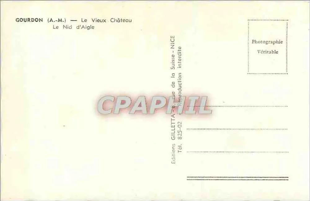 Gourdon (A.-M.) — Le Vieux Château — Le Nid d'Aigle — Éditions Gilletta - Verso