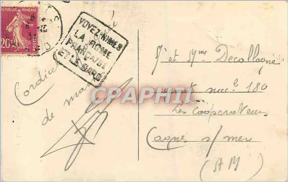 Nîmes — A Fonte, Pradler — A.R. - Verso