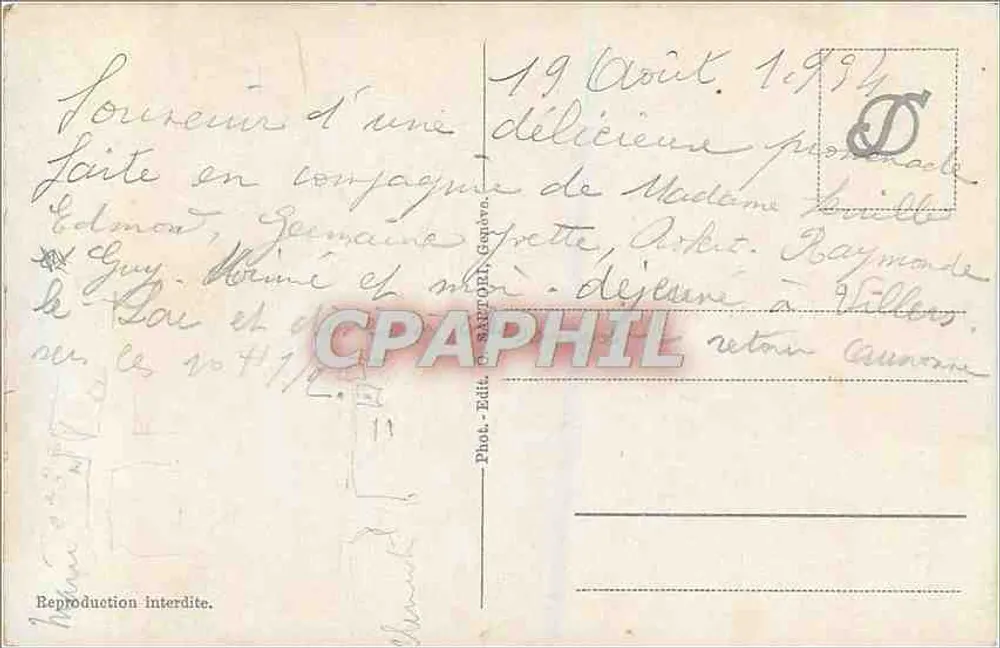 La Chaux-de-Fonds, rue Léopold Robert — Fontaine — Phot. Géron, Genève, n°1815 - Verso