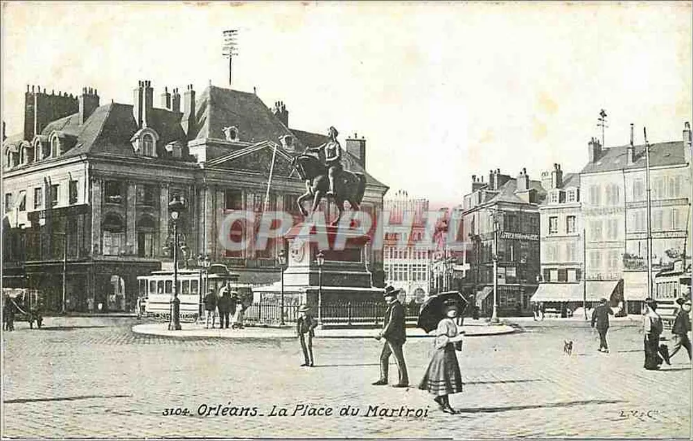 Orléans - A Praça do Martroi — editor L.V.C. n° 3104 - Frente
