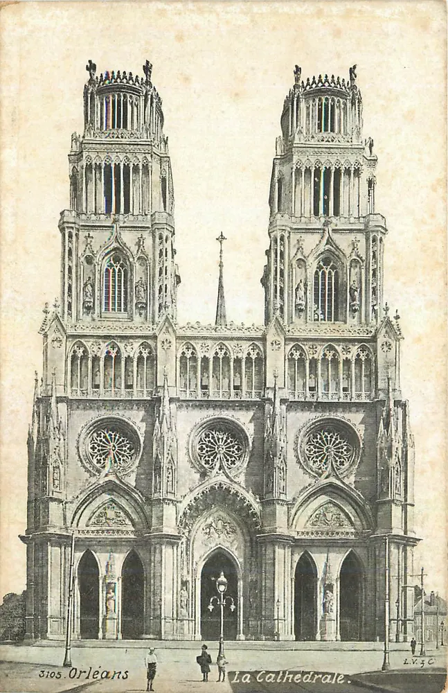 Orléans — A Catedral — LVGC, n° 3105 - Frente