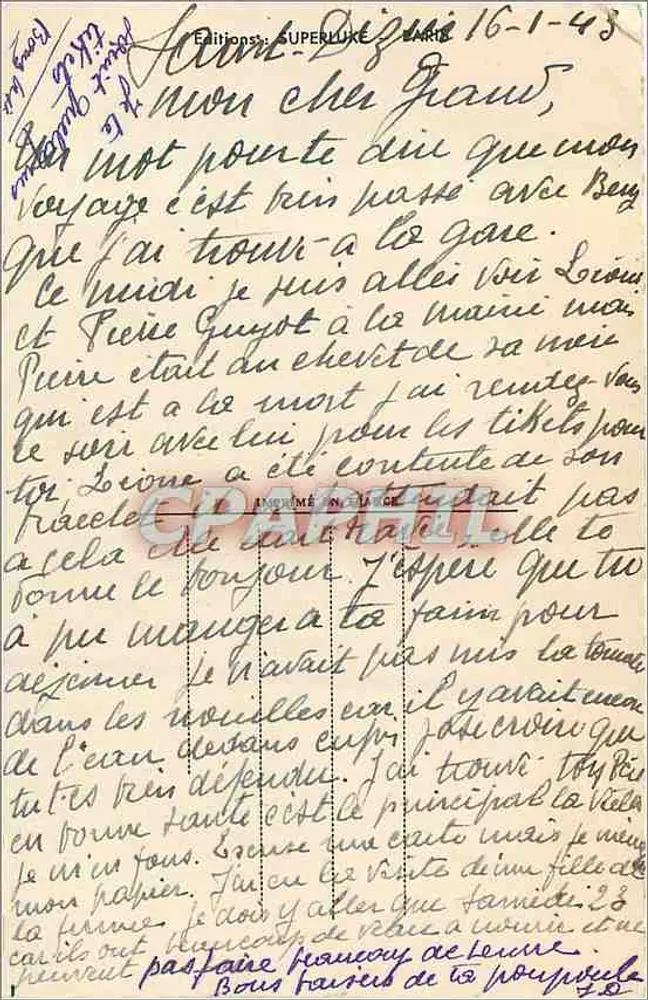 Crianças brincando com um cachorro — Edições SUPERLUKE — n° 16-1-43 - Verso