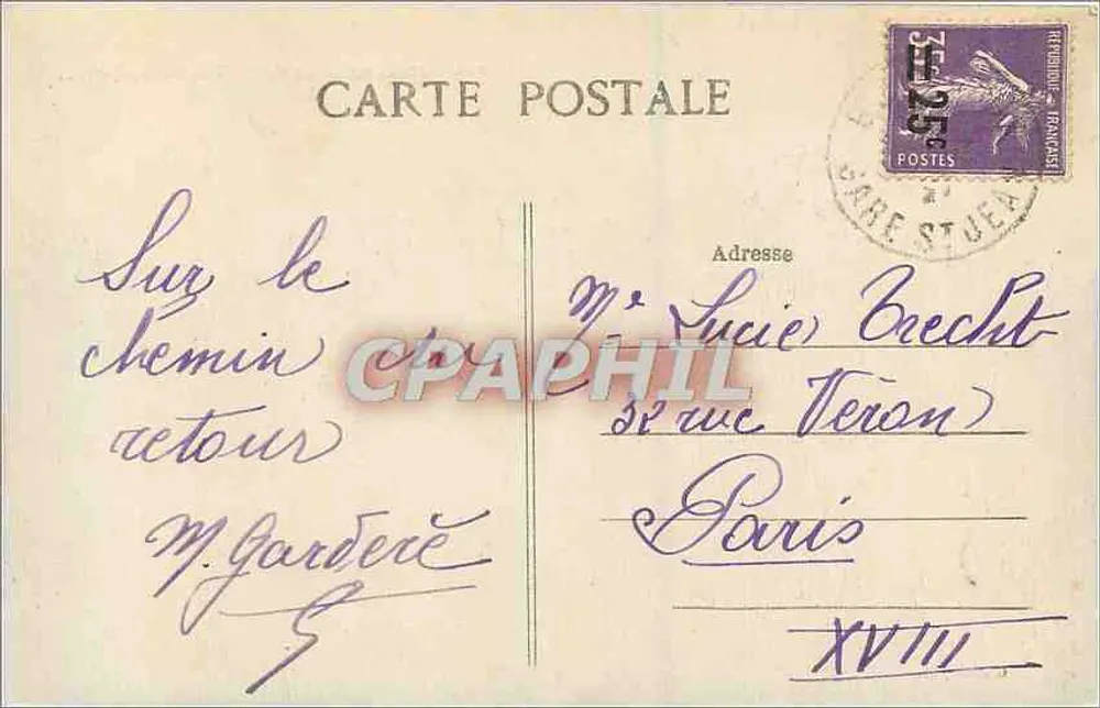 Bordeaux — O Grande Teatro (1777-1780) — Gentthier, Bx. n° J.G. 116 - Verso