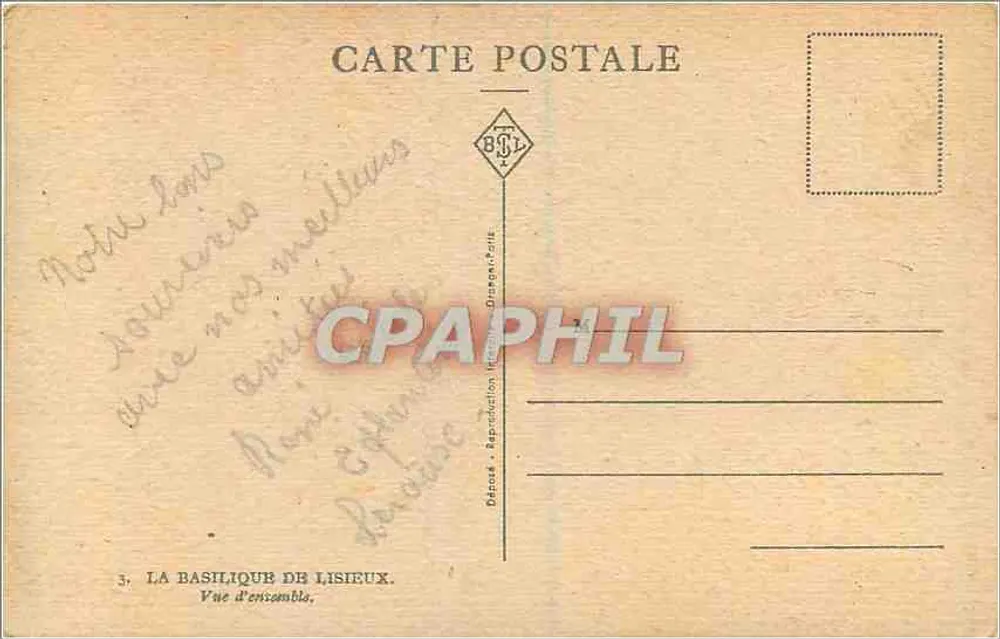A Basílica de Lisieux — Vista geral — Odéon, Reprodução, Paris - Verso