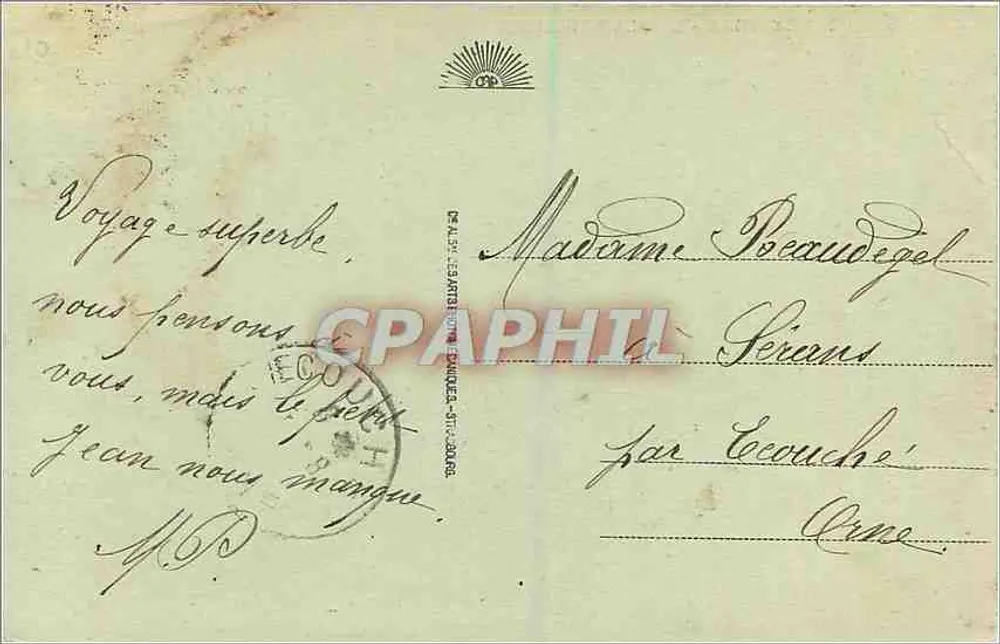 Deauville - A Praia Florida — Bilhete postal antigo n°162, editor Bilhete postal antigo - Verso