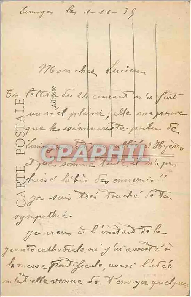Limoges — La Cathédrale, Porte Saint-Jean — Éditeur : 208. Limoges - Verso