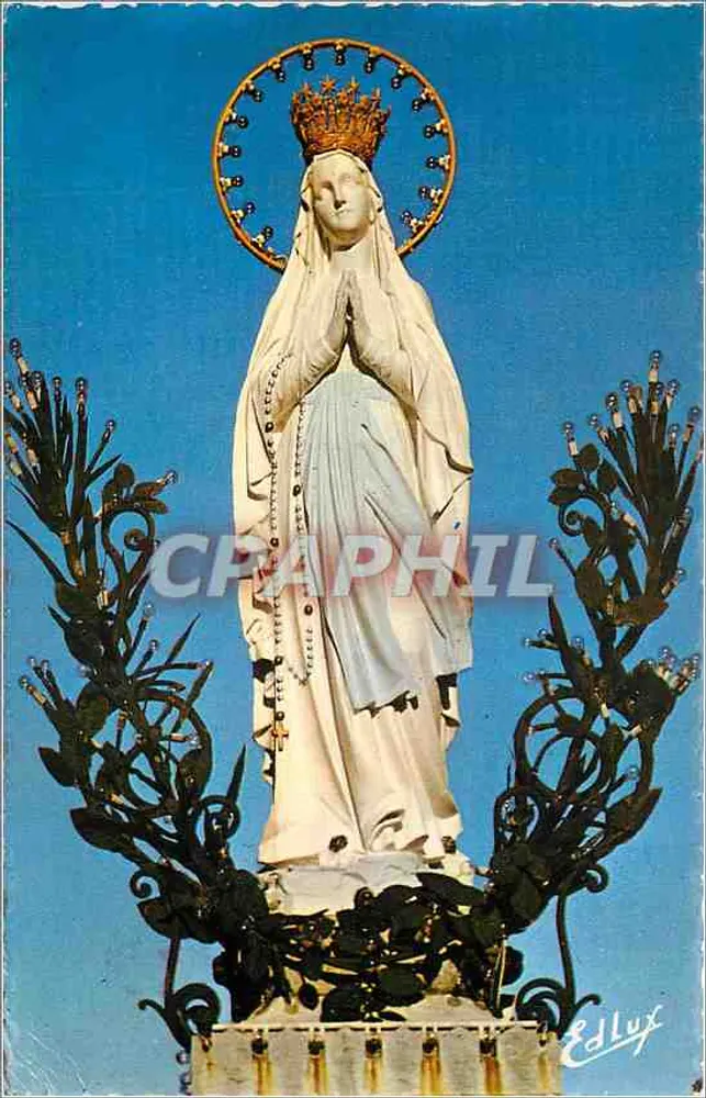 Nossa Senhora de Lourdes — estátua coroada — Ed Lux - Frente
