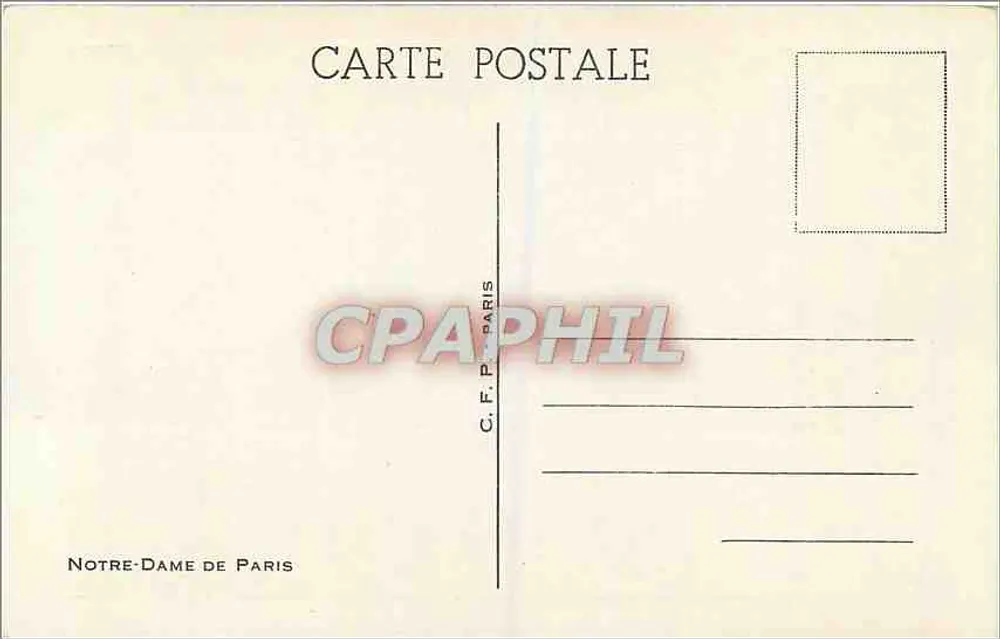 Notre-Dame de Paris — vista da fachada oeste e da torre — C.F. Paris - Verso