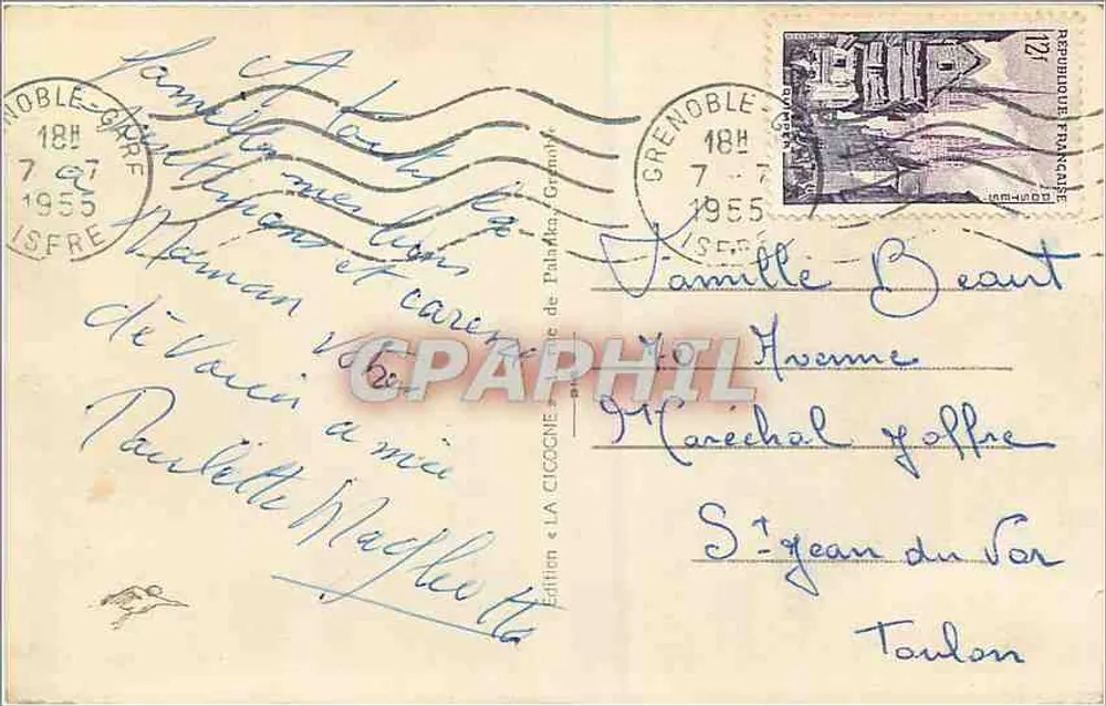 Grenoble — O Jardim da Cidade — Edição La Cigogne - Verso