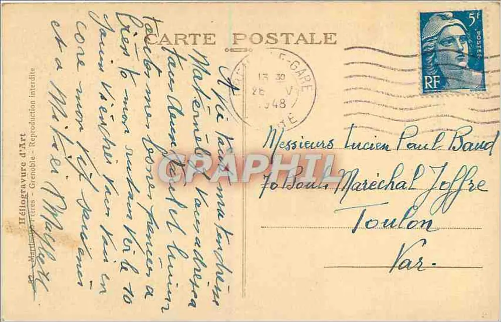 Grenoble - Die Kathedrale und das Denkmal der drei Orden — Verleger Morf - Rückseite