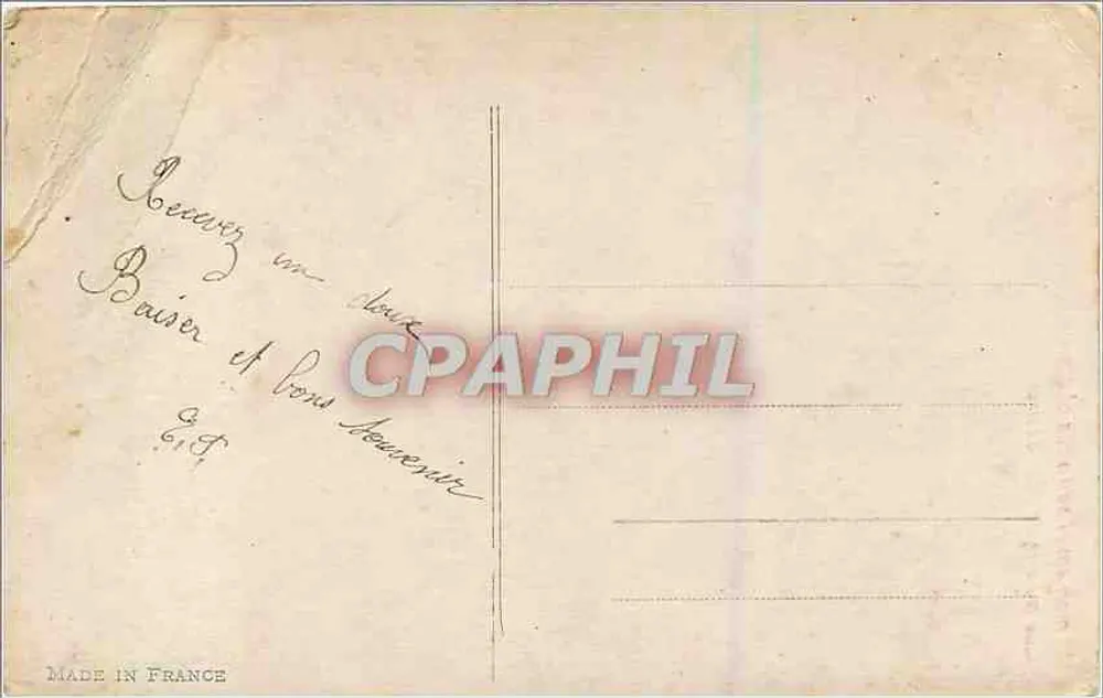 Jeune femme tenant un poisson décoré de roses — scène de Pâques — éditeur Misange n°349 - Verso