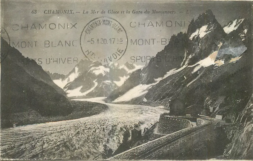 Chamonix — La Mer de Glace et la Gare du Montenvers — Chamonix Mont-Blanc - Recto