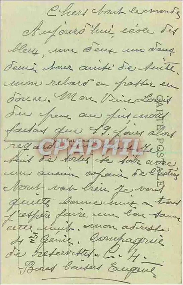 Grenoble - Pont de la Citadelle et les Alpes — C.B. Grenoble, n°141 - Verso