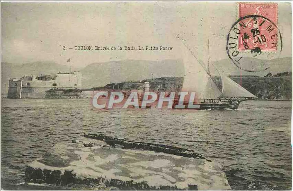Toulon — Einfahrt in den Hafen. La Petite Parre — Antike Ansichtskarte n°2 - Vorderseite
