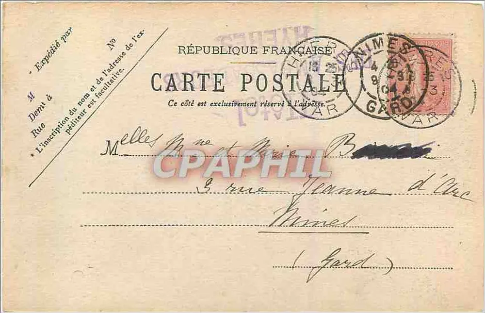Hyères — Grand Casino, fort joli — Poullan, Phot., Hyères, N° 107 - Verso