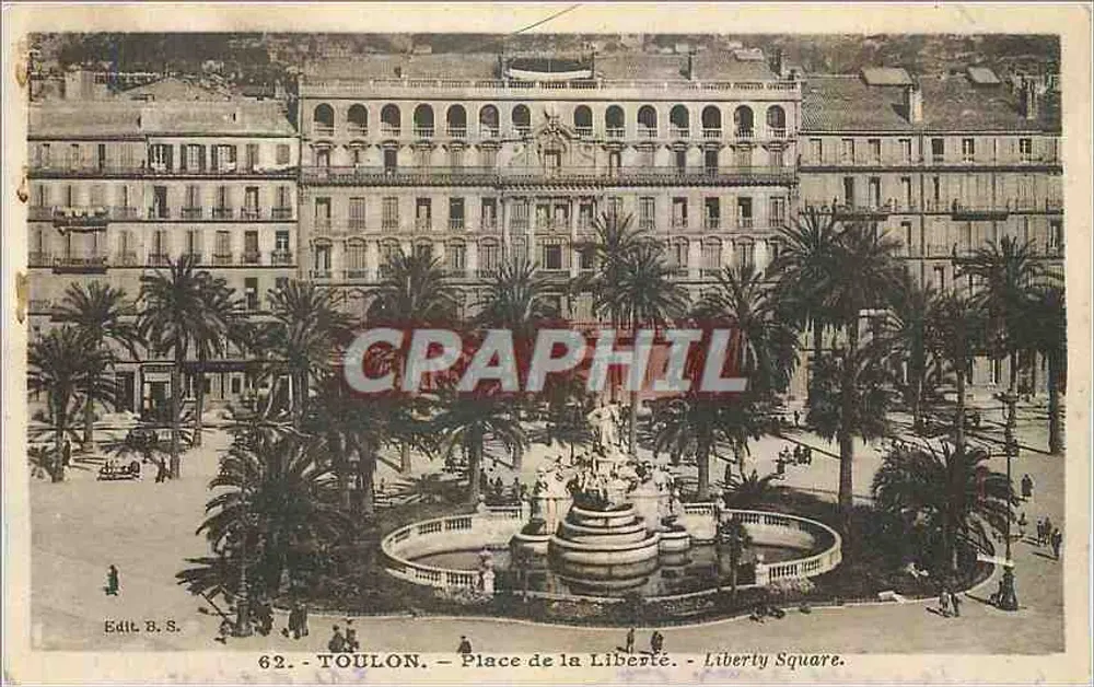 Toulon — Plaza de la Libertad — Edit. B.S. n°62 - Anverso