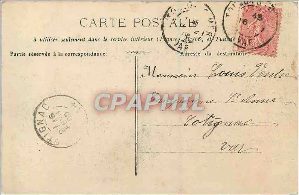 Toulon - Manteau Tamaris Station — Edit. Giletta phot. Nîce, n° 1784 - Rückseite