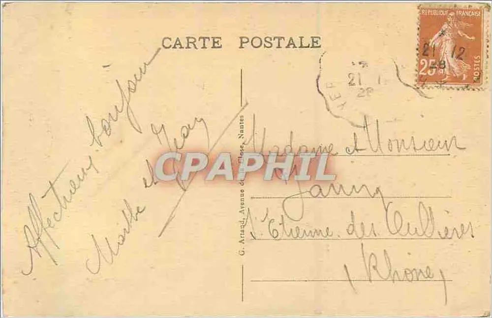 Hyères - Grand Casino — éditeur G. Arnaud, n° 33 - Verso