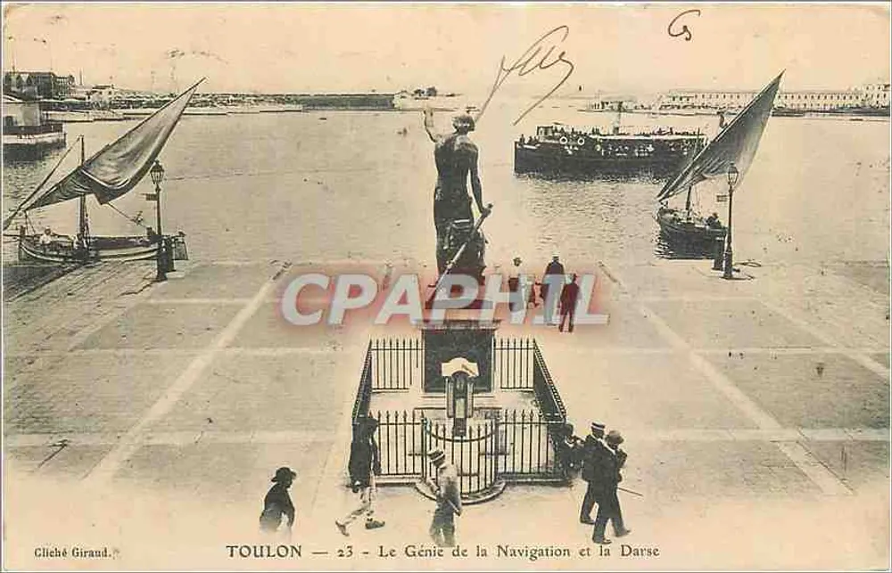 Toulon — Le Génie de la Navigation et la Darse — Cliché Giraud - Vorderseite